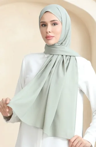 Krep Düz Şal 81077-08 Açık Çağla Yeşili