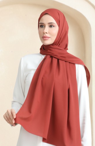 شال كريب سادة 81077-13 أحمر بني 81077-13