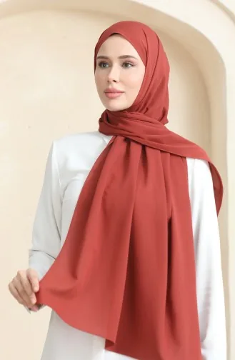شال كريب سادة 81077-13 أحمر بني 81077-13