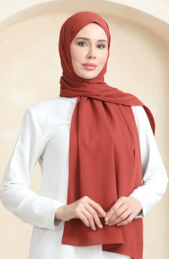 شال كريب سادة 81077-13 أحمر بني 81077-13