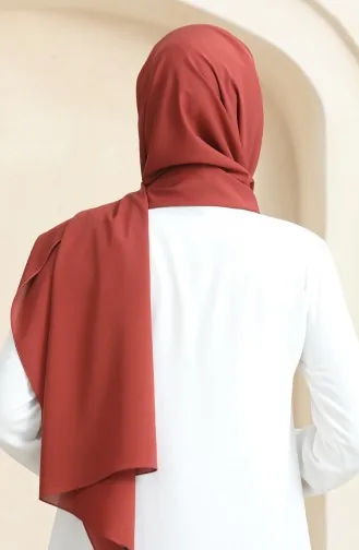 شال كريب سادة 81077-13 أحمر بني 81077-13