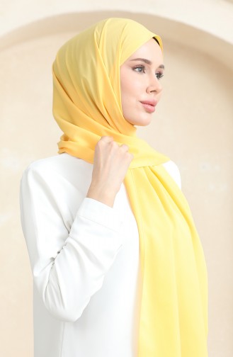 Krep Düz Şal 81077-15 Sarı