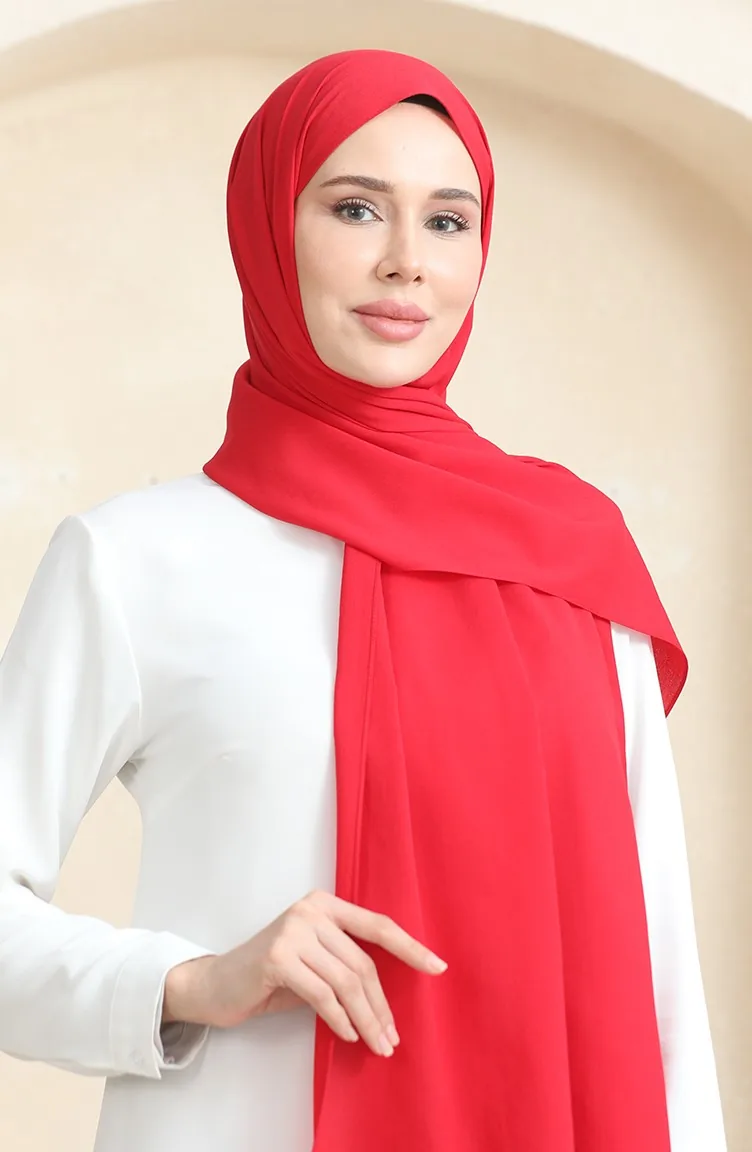 Châle Crêpe Uni 81077-21 Rouge 81077-21