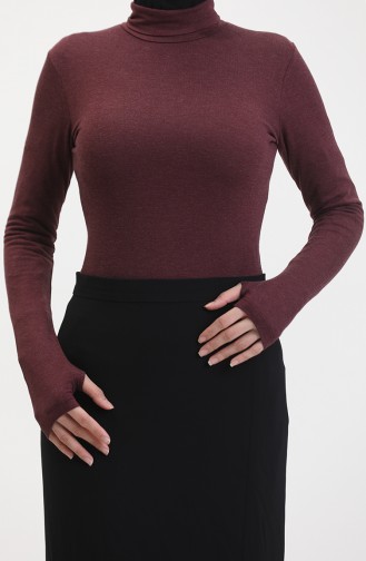 Turtleneck Bodysuit 10405-02 Claret Red 10405-02