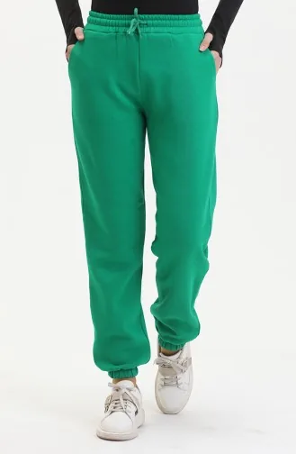 Three Thread Combed Cotton Sweatpants 10400-06 Emerald Green 10400-06