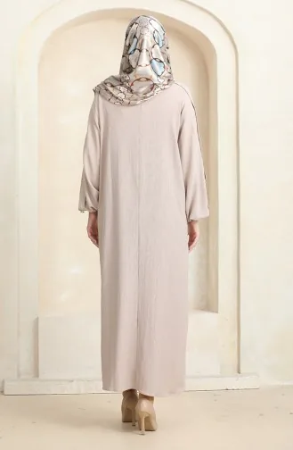 عباية فستان سادة 1023-03 بيج فاتح 1023-03