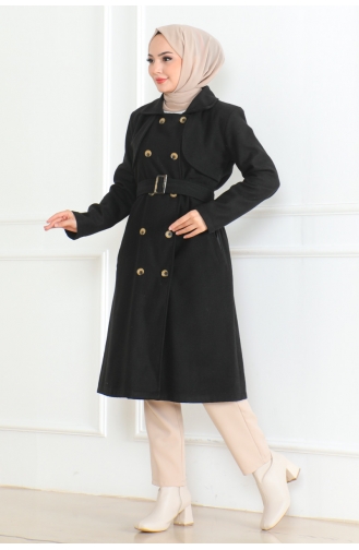 Double Breasted Belt Cashmere 0500-01 Black 0500-01