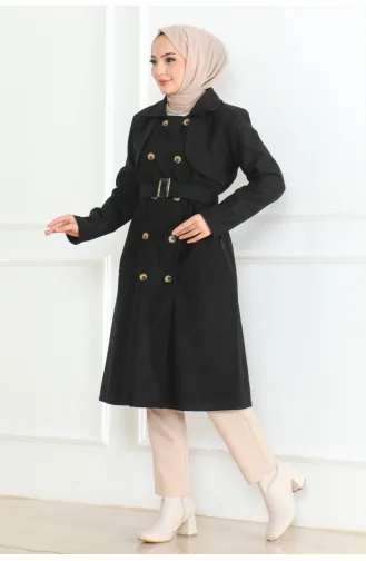 Double Breasted Belt Cashmere 0500-01 Black 0500-01