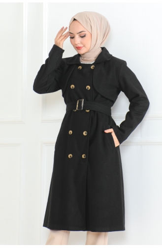 Double Breasted Belt Cashmere 0500-01 Black 0500-01