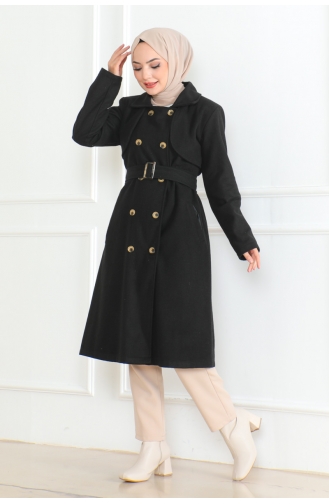 Double Breasted Belt Cashmere 0500-01 Black 0500-01