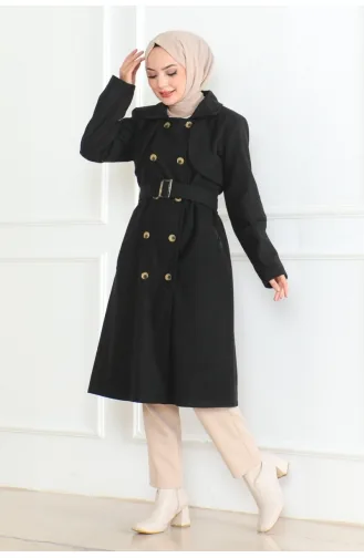 Double Breasted Belt Cashmere 0500-01 Black 0500-01
