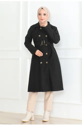 Double Breasted Belt Cashmere 0500-01 Black 0500-01