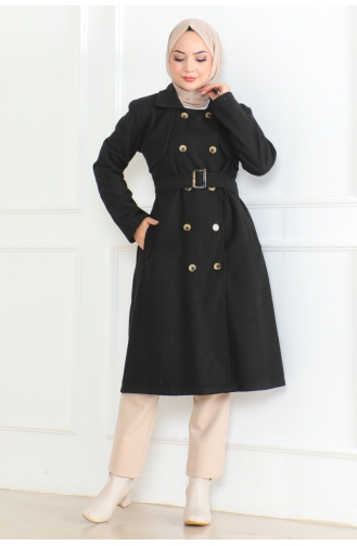 Double Breasted Belt Cashmere 0500-01 Black 0500-01
