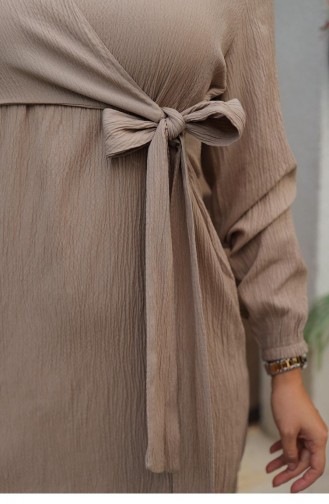 Side Tied Hijab Mink Suit 575