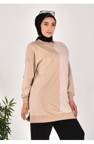 سويت شيرت قماش مزخرف بخيطين من بوينت 10569-02 لون حجري 10569-02