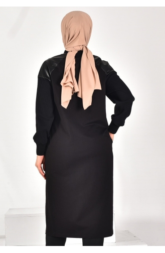 Puane Two Thread Fabric Leather Garnished Cape 15178-01 Black 15178-01