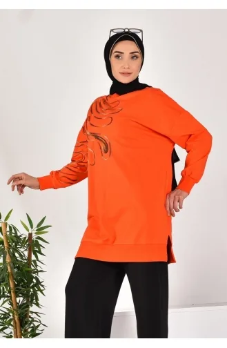 بوانت - سويت شيرت قماش مُحبك بخيطين 10583-02 لون برتقالي 10583-02