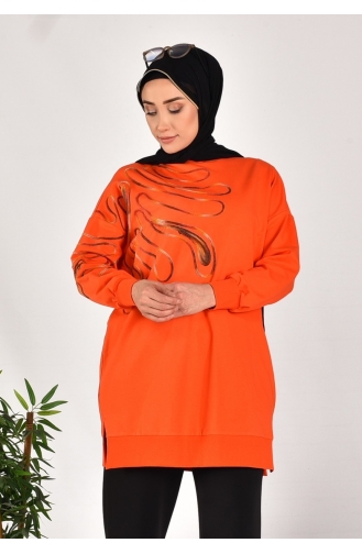 بوانت - سويت شيرت قماش مُحبك بخيطين 10583-02 لون برتقالي 10583-02