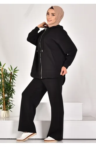 Noktae Scuba Fabric Pocket Zipper Double Suit 14278-03 Schwarz 14278-03
