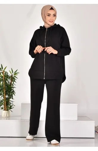 Noktae Scuba Fabric Pocket Zipper Double Suit 14278-03 Schwarz 14278-03