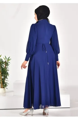 Puane Chiffon Fabric Pleated Hijab Dress 12520-02 Saks 12520-02