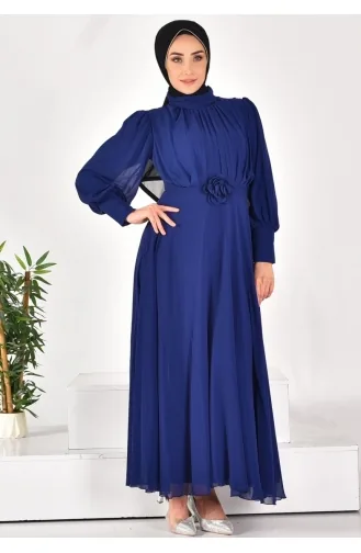 Puane Chiffon Fabric Pleated Hijab Dress 12520-02 Saks 12520-02