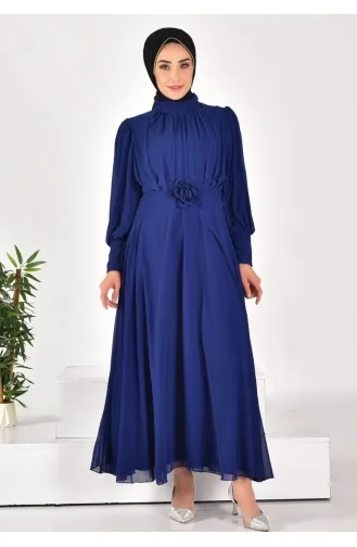 Puane Chiffon Fabric Pleated Hijab Dress 12520-02 Saks 12520-02