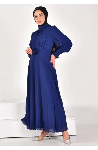 Puane Chiffon Fabric Pleated Hijab Dress 12520-02 Saks 12520-02