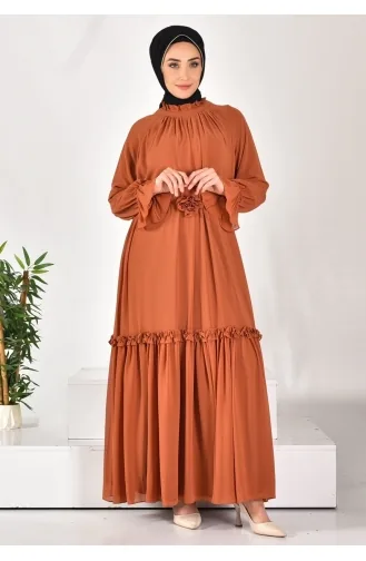 Spitzenchiffon-Stoff Steingestreiftes Hijab-Kleid 12521-02 Kachel 12521-02