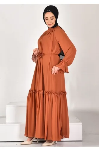 Spitzenchiffon-Stoff Steingestreiftes Hijab-Kleid 12521-02 Kachel 12521-02