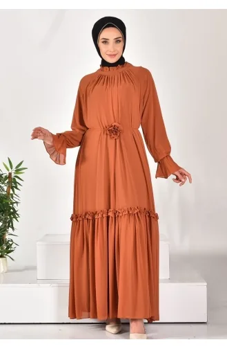 Spitzenchiffon-Stoff Steingestreiftes Hijab-Kleid 12521-02 Kachel 12521-02