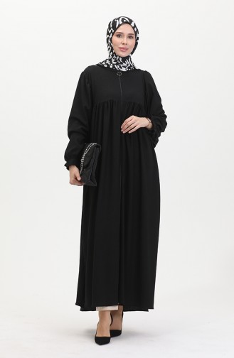 Robe Pleated Abaya 1052-02 Black 1052-02