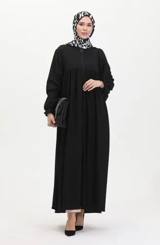 Robe Pleated Abaya 1052-02 Black 1052-02