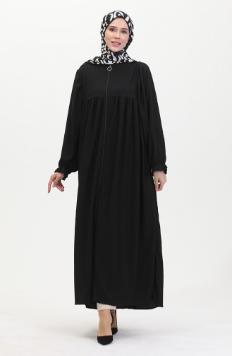 Robe Pleated Abaya 1052-02 Black 1052-02