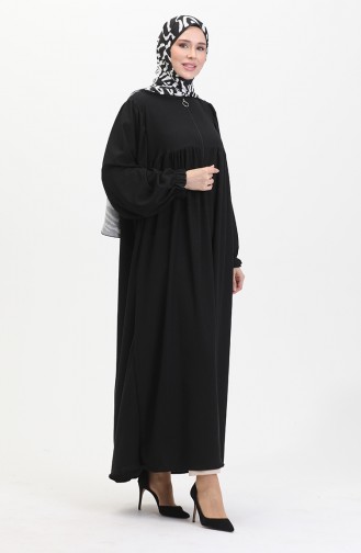 Robe Pleated Abaya 1052-02 Black 1052-02
