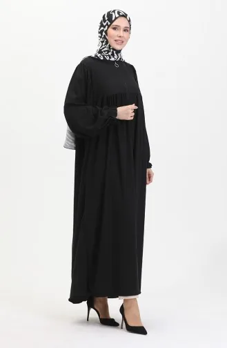 Robe Pleated Abaya 1052-02 Black 1052-02