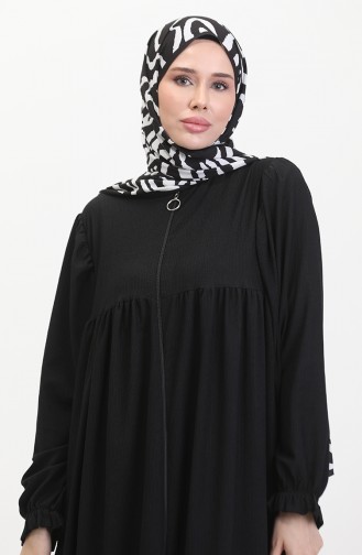 Robe Pleated Abaya 1052-02 Black 1052-02