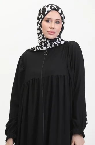 Robe Pleated Abaya 1052-02 Black 1052-02