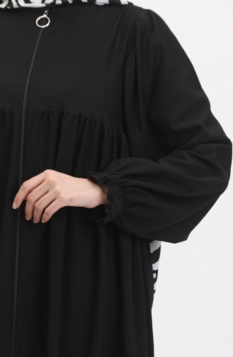 Robe Pleated Abaya 1052-02 Black 1052-02