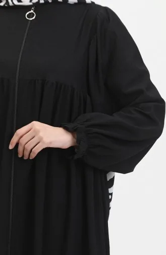 Robe Pleated Abaya 1052-02 Black 1052-02