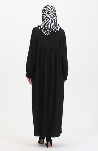 Robe Pleated Abaya 1052-02 Black 1052-02