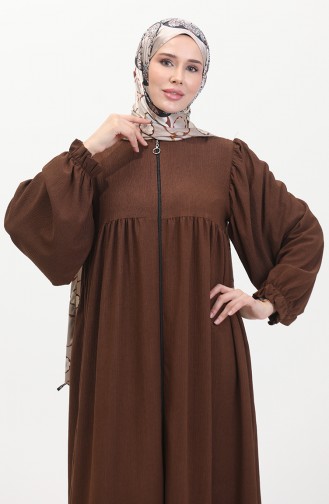 عباءة بتصميم مُطوّر 1052-03 لون بني 1052-03
