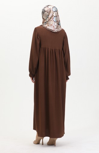 عباءة بتصميم مُطوّر 1052-03 لون بني 1052-03