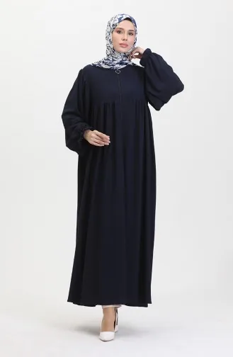 عباية سادة بسحاب 1052-04 كحلي 1052-04