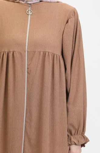 Robe Shirred Abaya 1052-05 Milk Coffee 1052-05