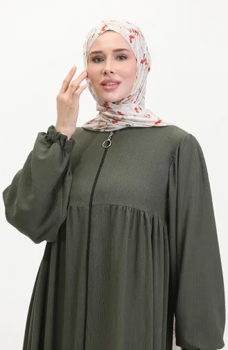 عباءة مُطوّرة 1052-06 لون كاكي 1052-06