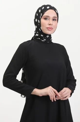 Ensemble Double Pantalon Tunique Coupe Asymétrique 1051-01 Noir 1051-01