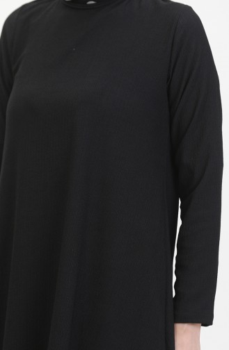 Asymmetrical Cut Tunic Trousers Two Piece Suit 1051-01 Black 1051-01