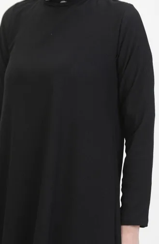 Ensemble Double Pantalon Tunique Coupe Asymétrique 1051-01 Noir 1051-01