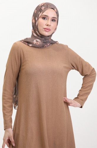 Asymmetrical Cut Tunic Trousers Two Piece Suit 1051-04 Mink 1051-04